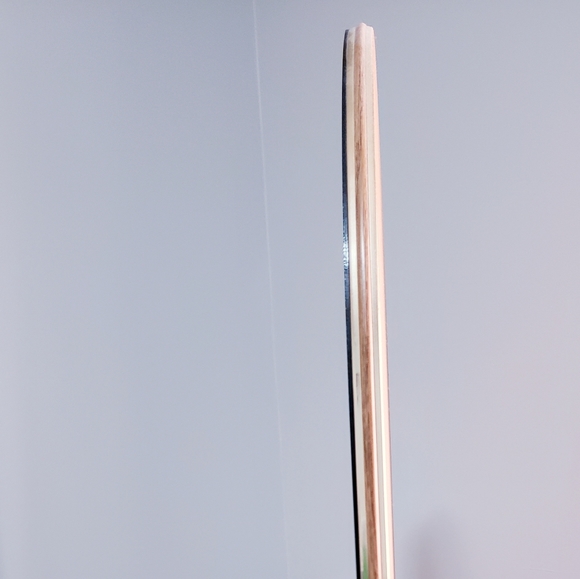 [SOLD] Thin Clear Beige & Gold Vanity Mirror - Picture 3 of 3